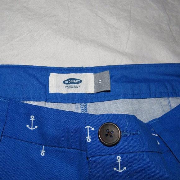 NWT OLD NAVY Blue White Anchor Shorts Size 0 - Picture 3 of 4